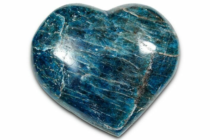 Polished Blue Apatite Heart - Madagascar #361764